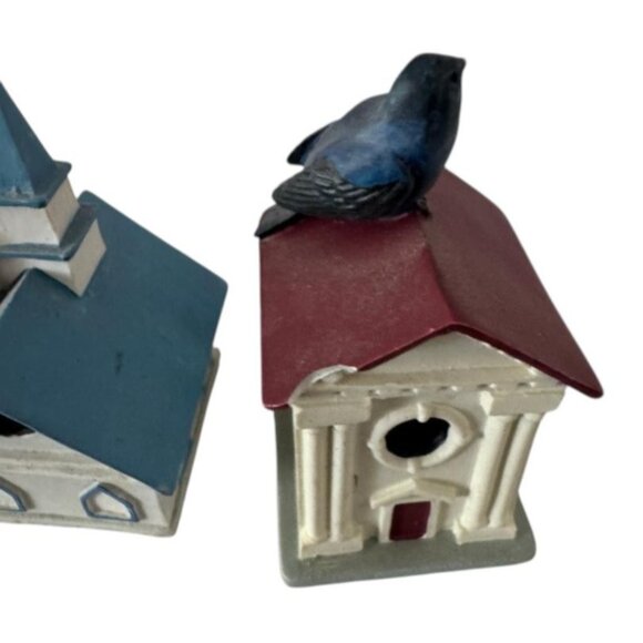 Lenox Collectible Handcrafted Painted Birdhouse Figurines Set Of 3 - Picture 3 of 4